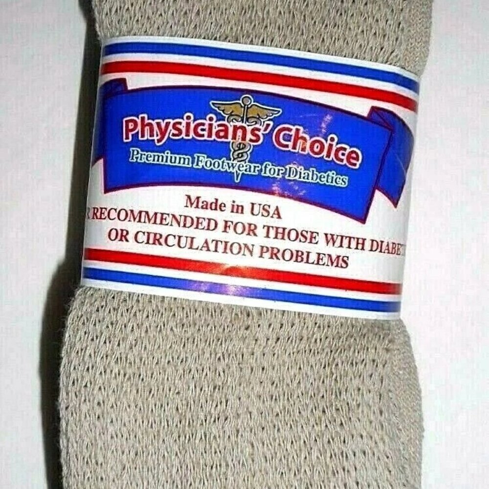 3 pr. Diabetic Crew Socks TAN 13-15 Physician's Choice